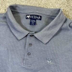 Big Dogs Polo Shirt Mens 3X Blue Textured Short Sleeve Embroidered Logo Relaxed
